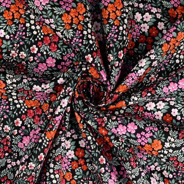 Blommig Poplin