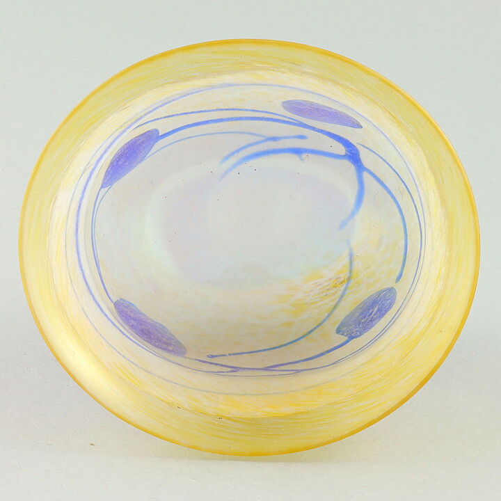 Bertil Vallien (Galaxy Blue 1982) Oval Bowl with Blue Abstract Decor 13 cm