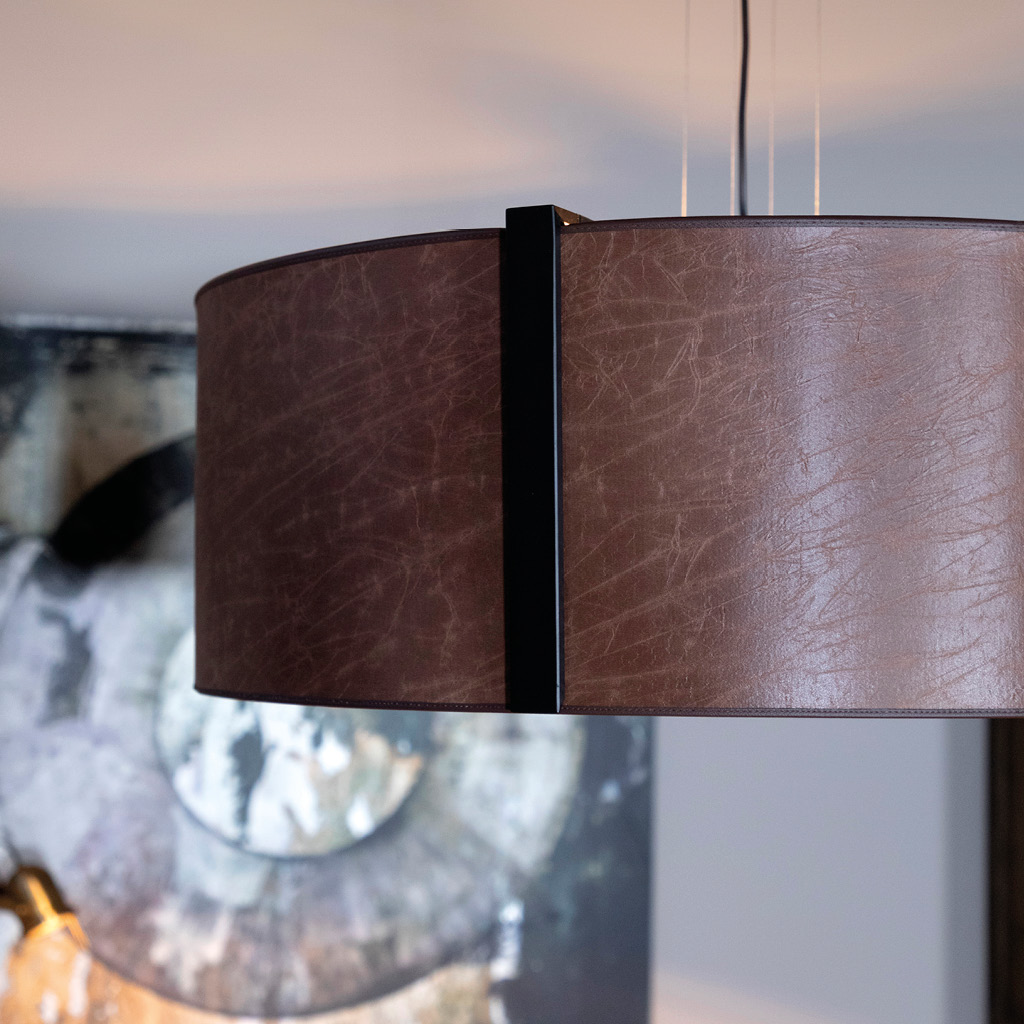 Ceiling light Calgary Brown leather - 4