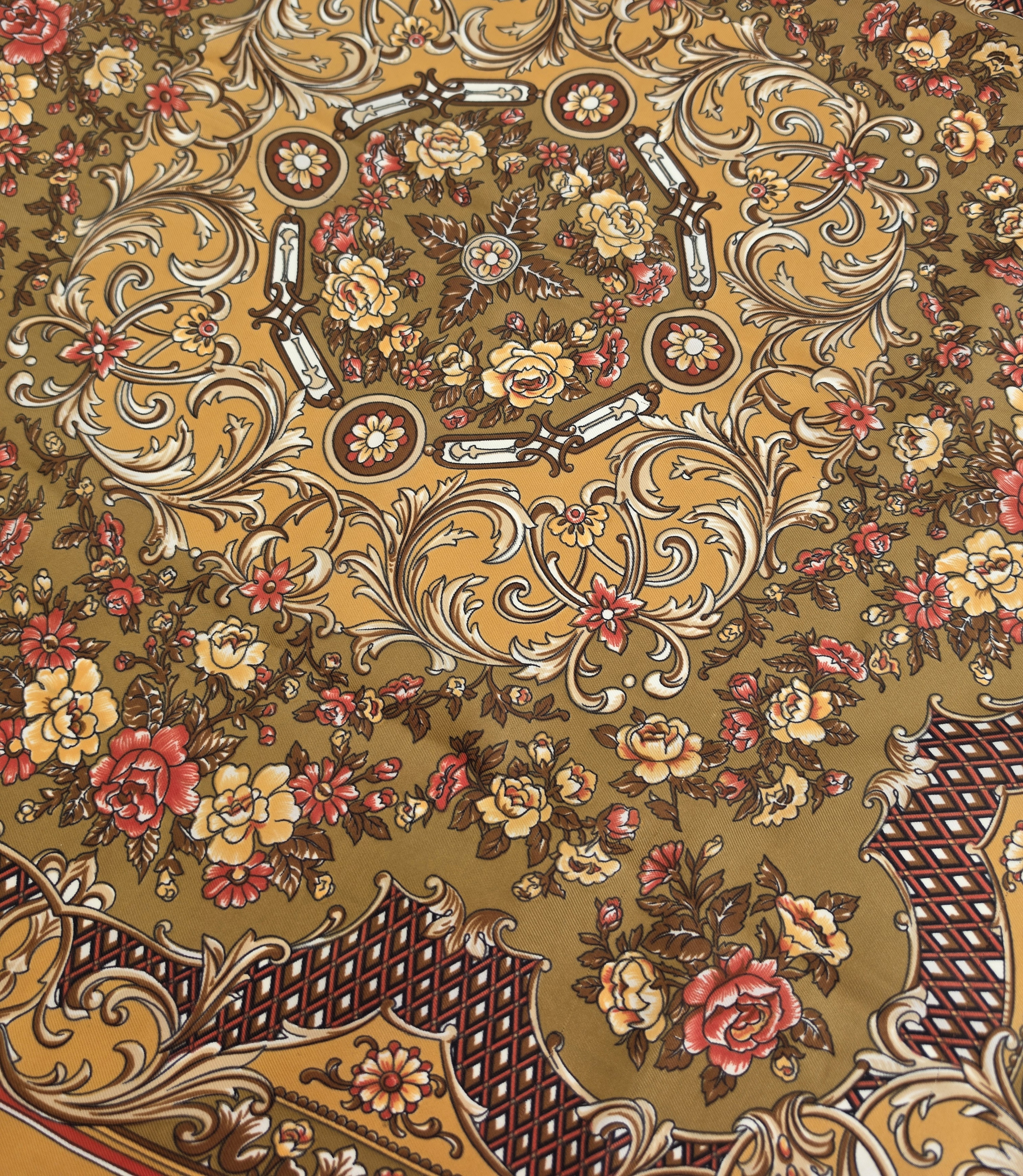 Scarf, mönstrad brun nougat, Secondhand 