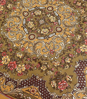 Scarf, mönstrad brun nougat, Secondhand 