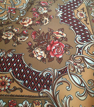 Scarf, mönstrad brun nougat, Secondhand 