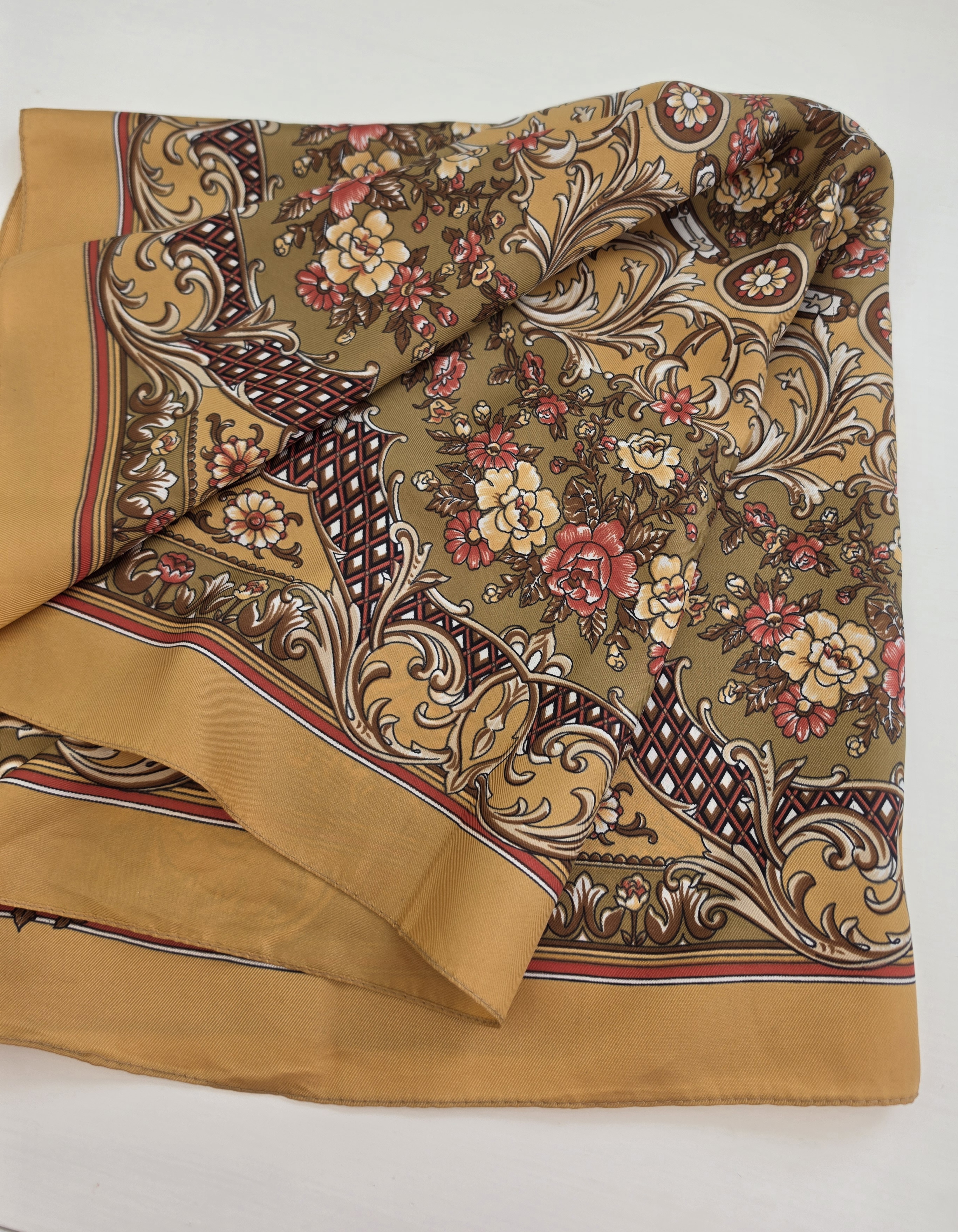 Scarf, mönstrad brun nougat, Secondhand  - 3