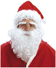 Santa hat with hair, beard and eyebrows