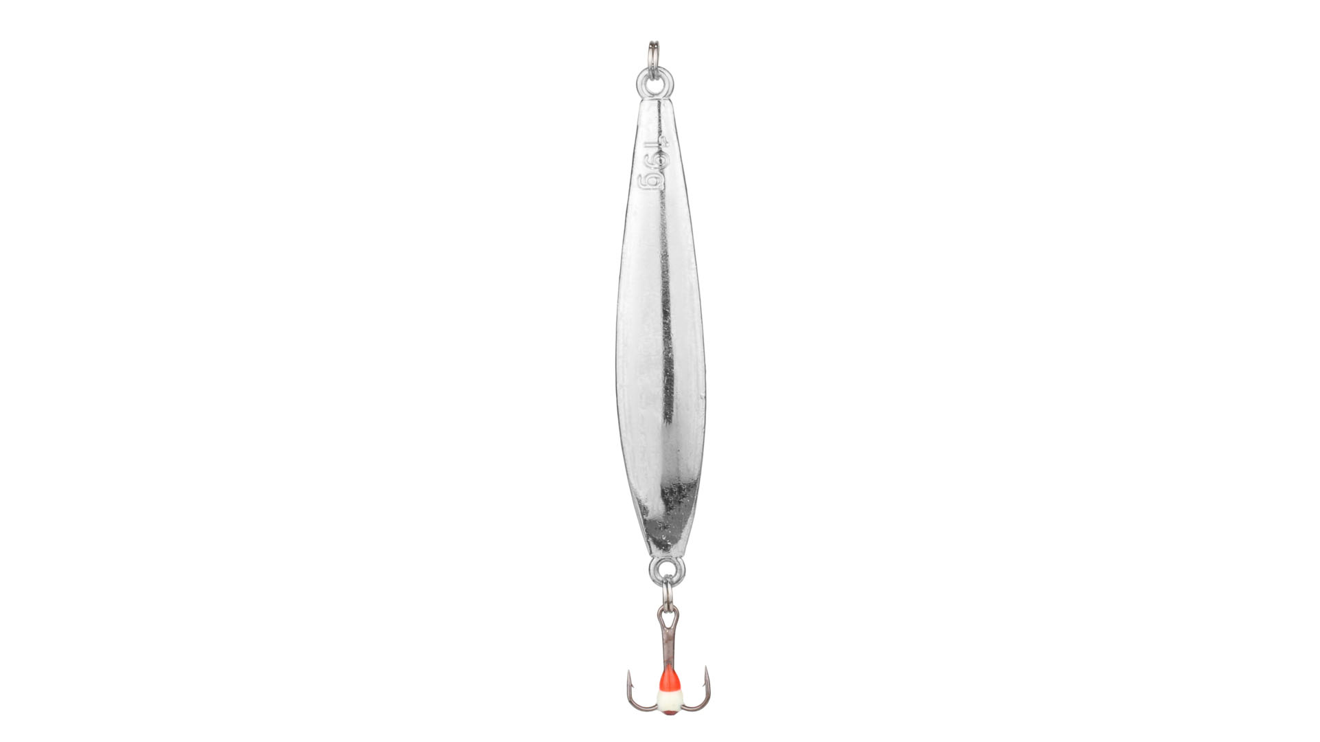 Silver vertikalpirk för pimpelfiske efter mycket och stor abborre. 65mm lång och 12g är en perfekt storlek till isfisket