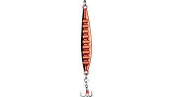 Copper vertical pike for ice fishing for large and very large perch. 65mm long and 12g is a perfect size for ice fishing