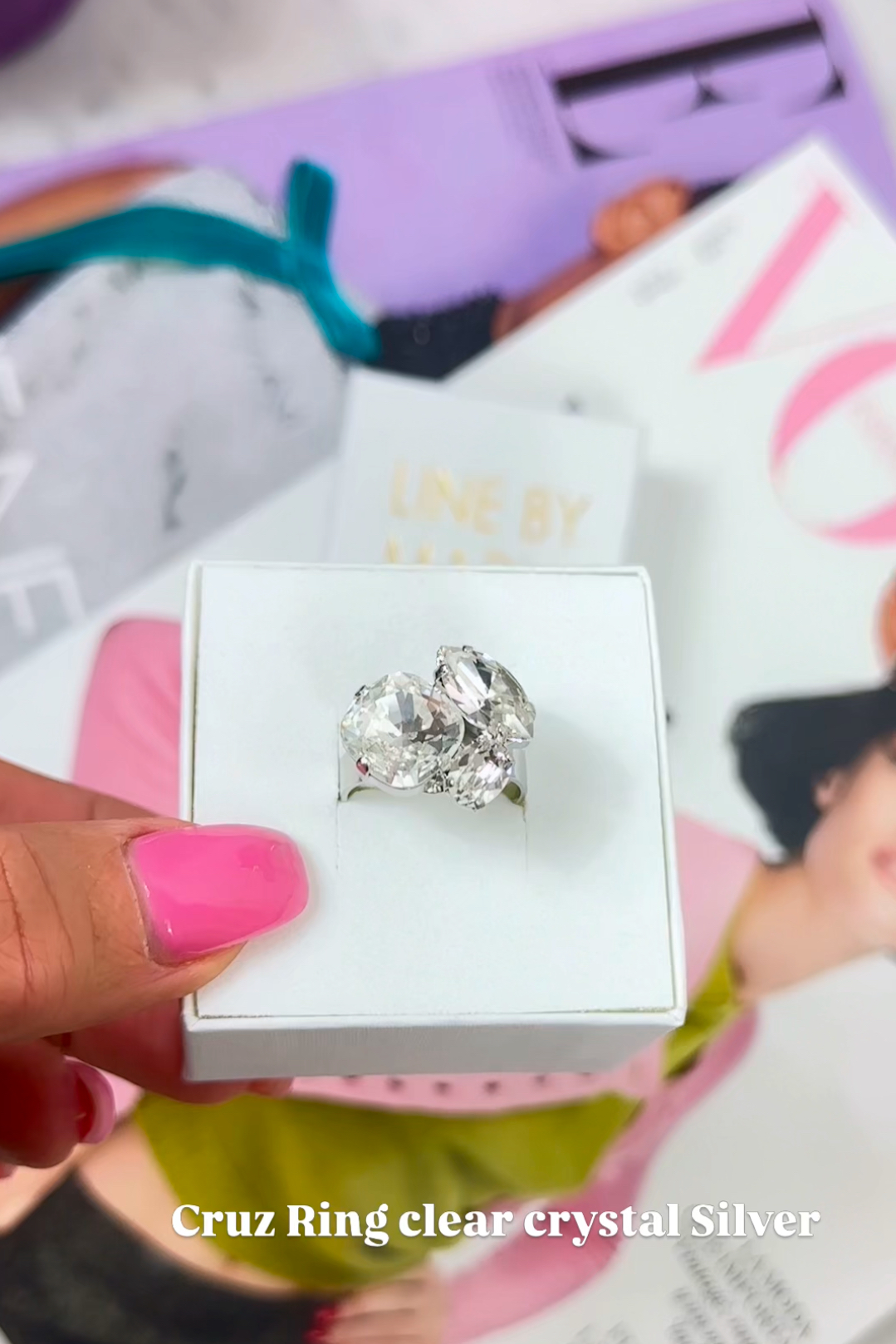 Ring Cruz Clear Crystal Silver