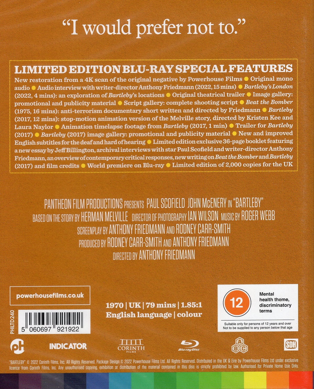 Bartleby (Limited Edition) (ej svensk text) (Blu-ray) - 2