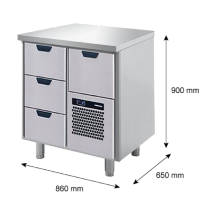 Porkka - Kylbänk GNH - Kylaggregat, 1 Modul - Mått: 860 x 650 x 900 mm - 5