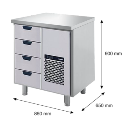 Porkka - Kylbänk GNH - Kylaggregat, 1 Modul - Mått: 860 x 650 x 900 mm - 8