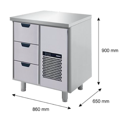 Porkka - Kylbänk GNH - Kylaggregat, 1 Modul - Mått: 860 x 650 x 900 mm - 6
