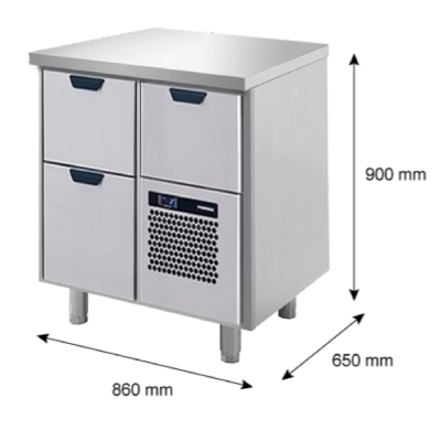 Porkka - Kylbänk GNH - Kylaggregat, 1 Modul - Mått: 860 x 650 x 900 mm - 3