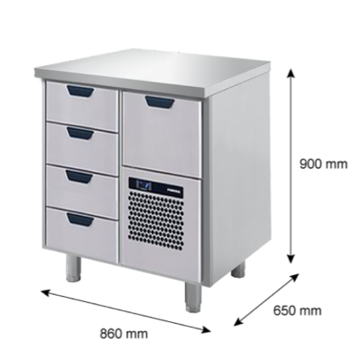 Porkka - Kylbänk GNH - Kylaggregat, 1 Modul - Mått: 860 x 650 x 900 mm - 7