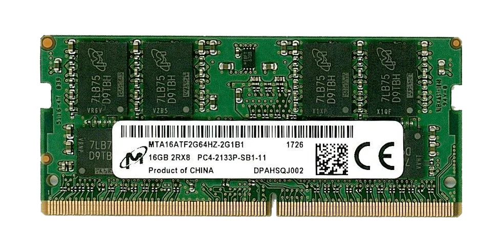 16GB DDR4 1x16GB Micron SODIMM 2Rx8 PC4-2133P 2133Mhz RAM Minne