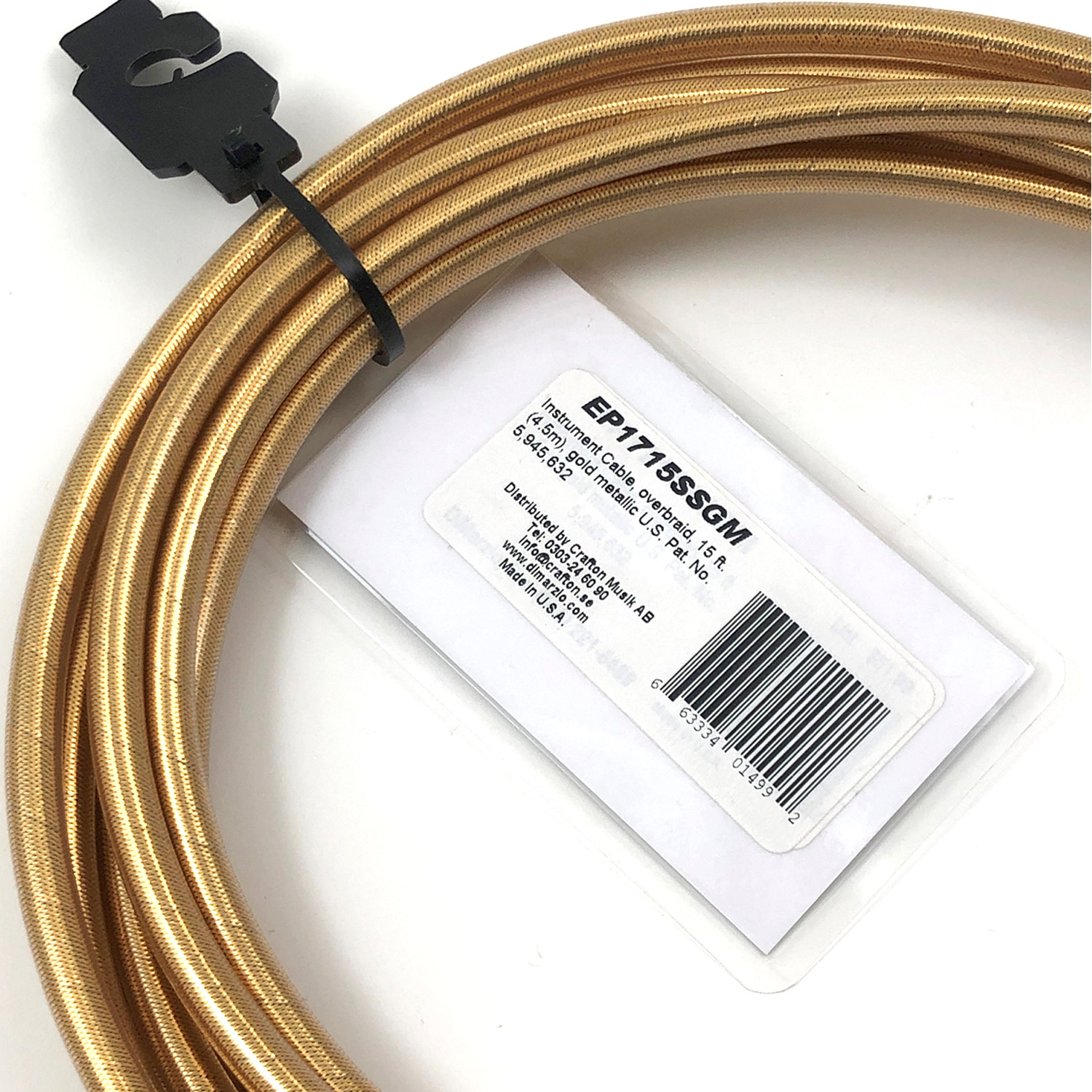 DiMarzio EP1715SSGM Braided Cable 4,5 m (15') - 3