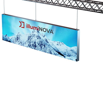 Hängande LED Ljuslåda  IllumiNOVA med textiltryck 100x250x12,5 cm