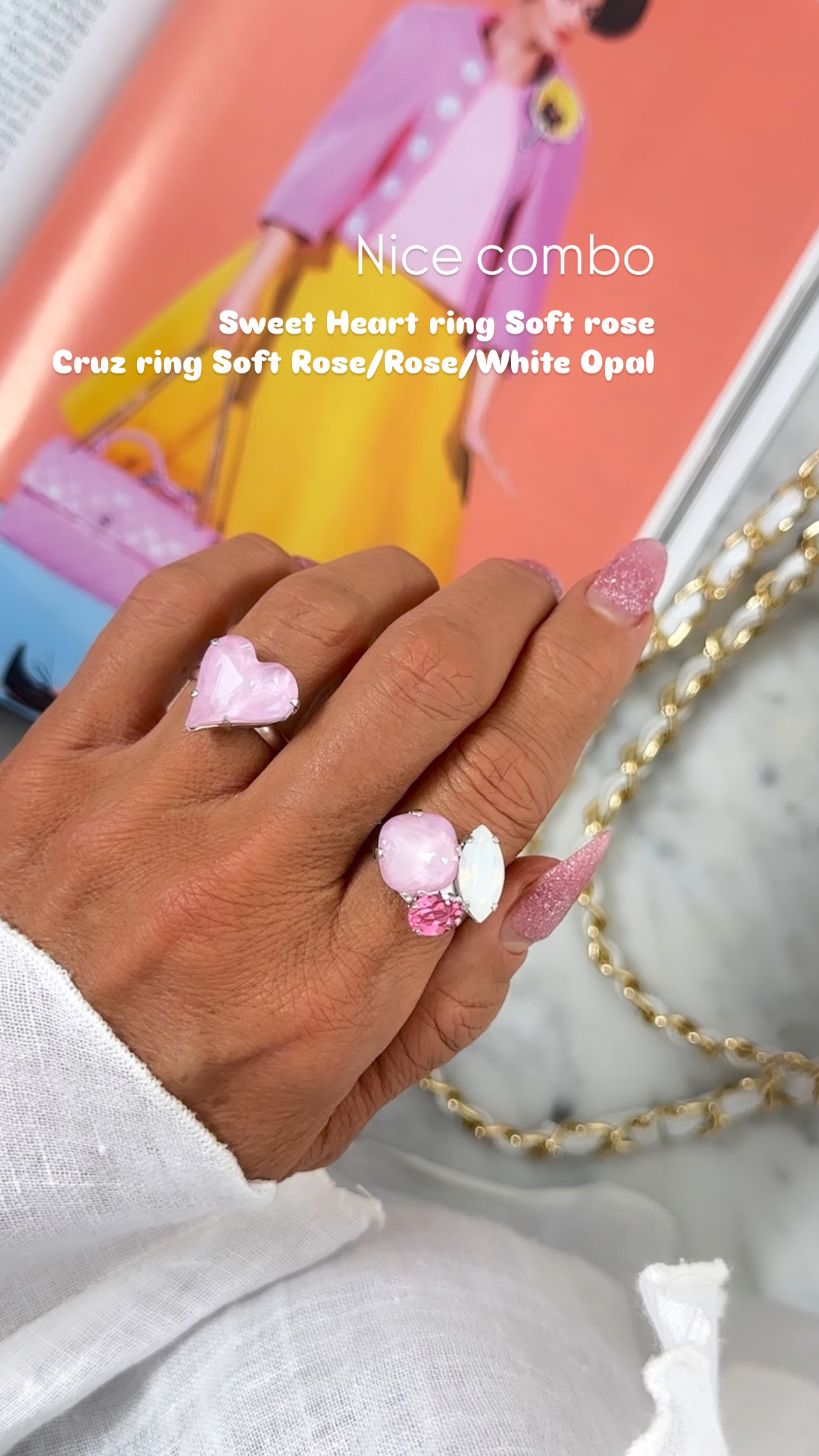 Ring Cruz Rose combo Silver - 7