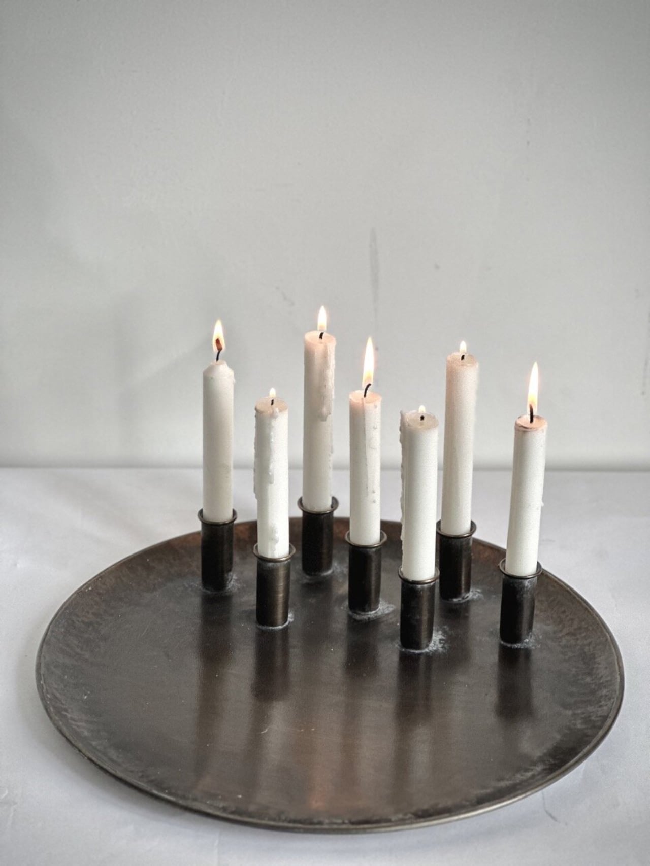 Candle plate antique brass - 2