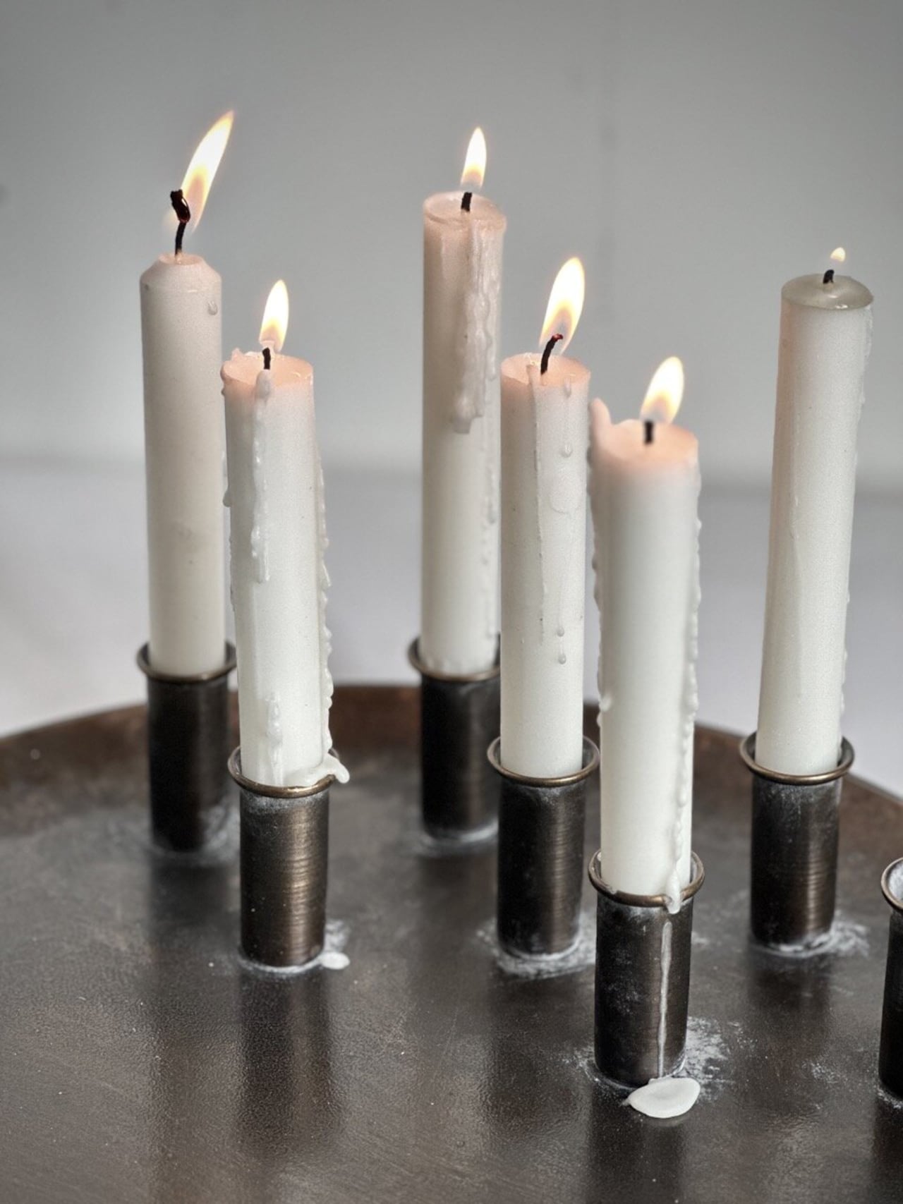 Candle plate antique brass - 3