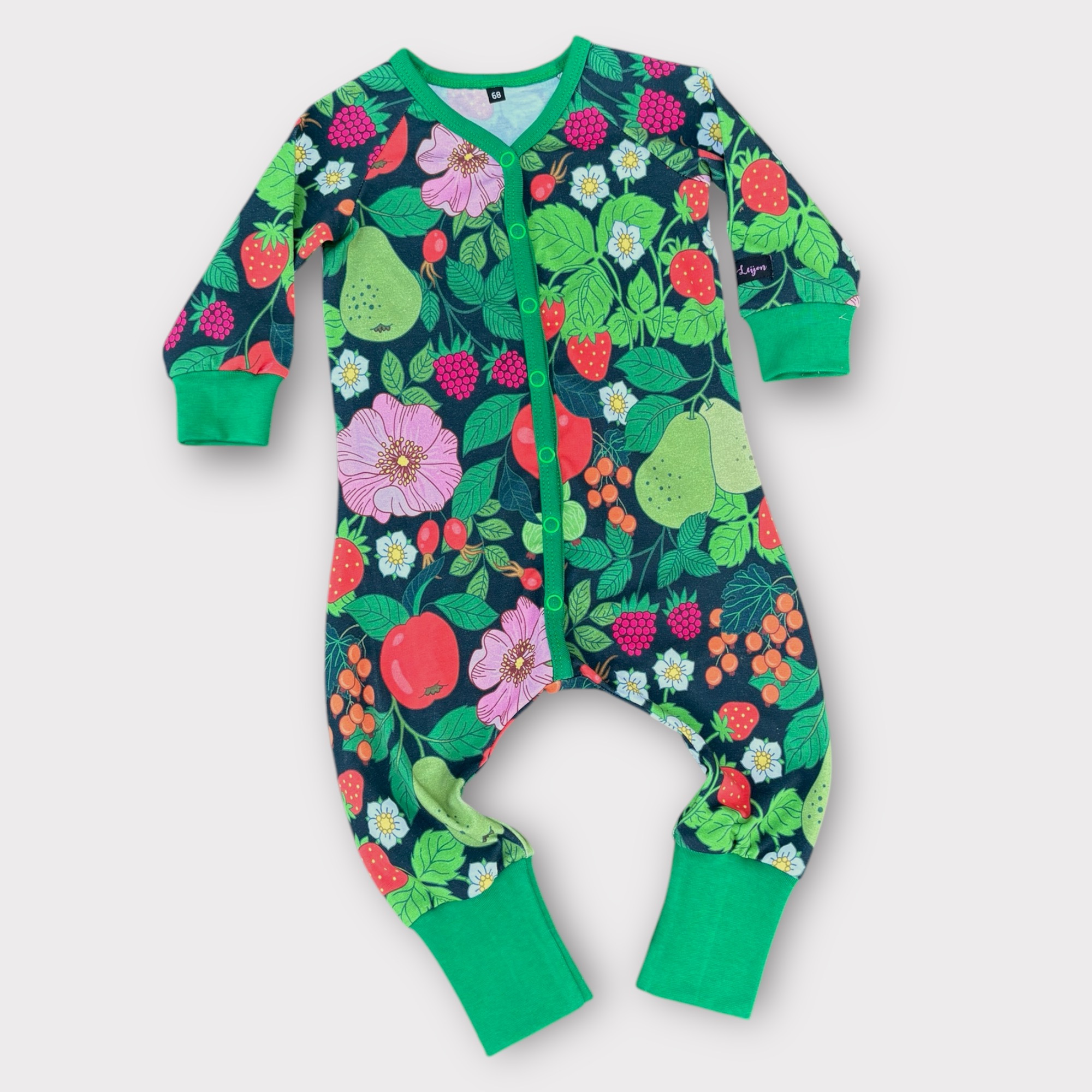 Babydress ”Selmas trädgård” grön