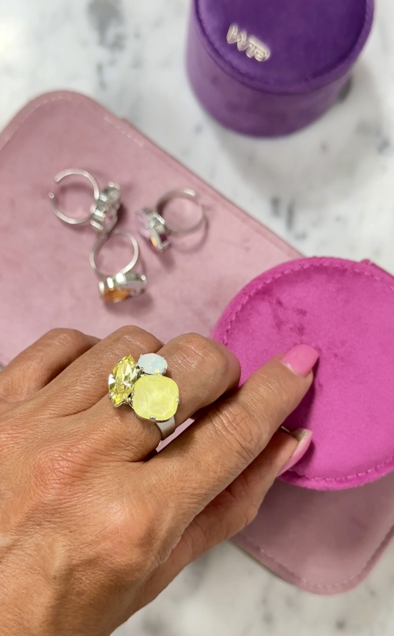 Ring Cruz Yellow combo Silver