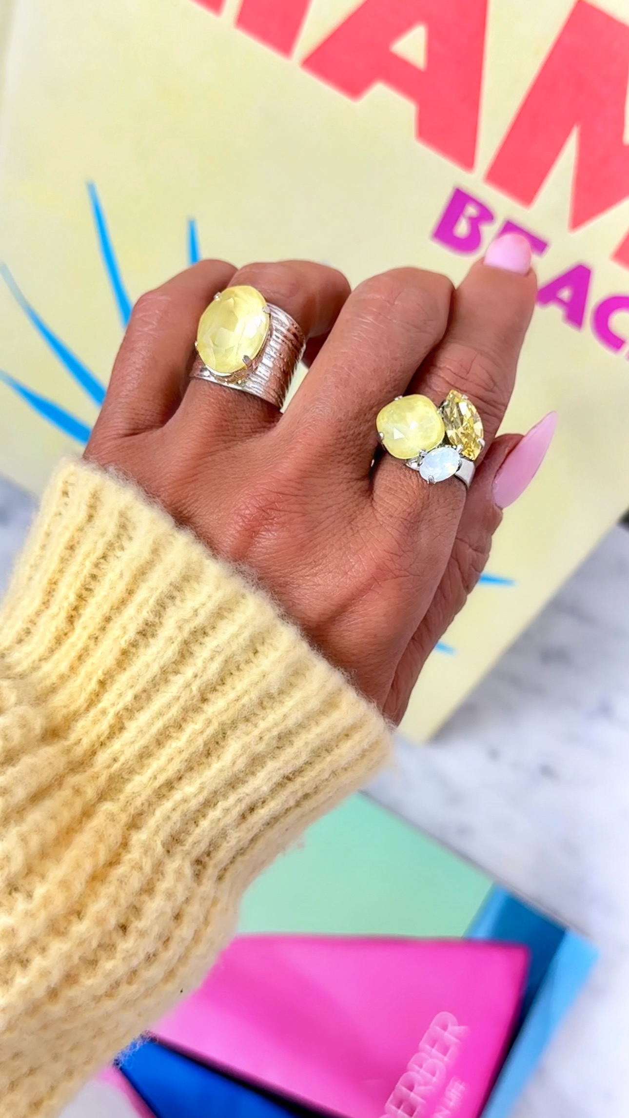 Ring Cruz Yellow combo Silver - 2