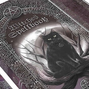 Svart katt journal bok - Lila