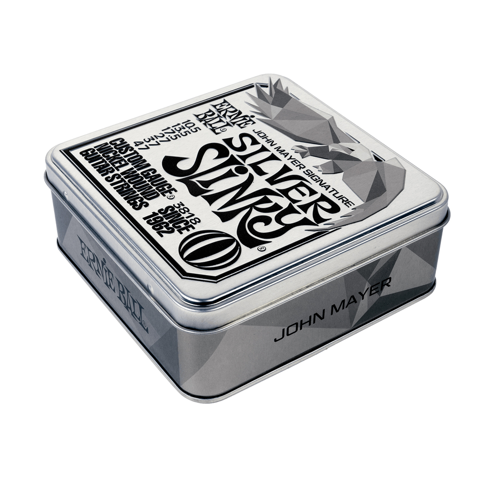 Ernie Ball 3818 John Mayer Silver Slinky Tin Pack 010.5-047 (3-Pack) - 2