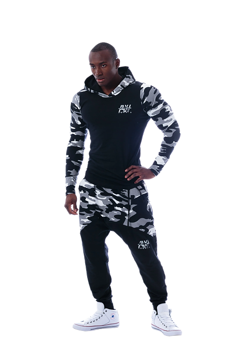 AW Sweatpants, white camo