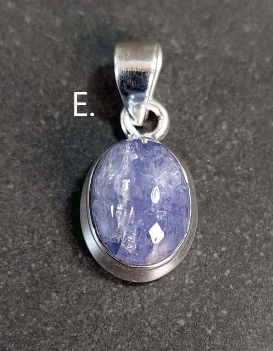 Tanzanit Hängen Cabochon i Äkta Silver - 6