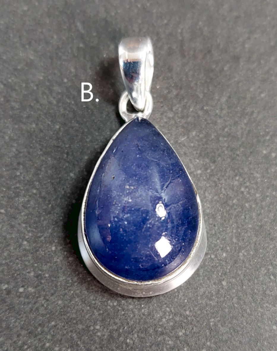 Tanzanit Hängen Cabochon i Äkta Silver - 3