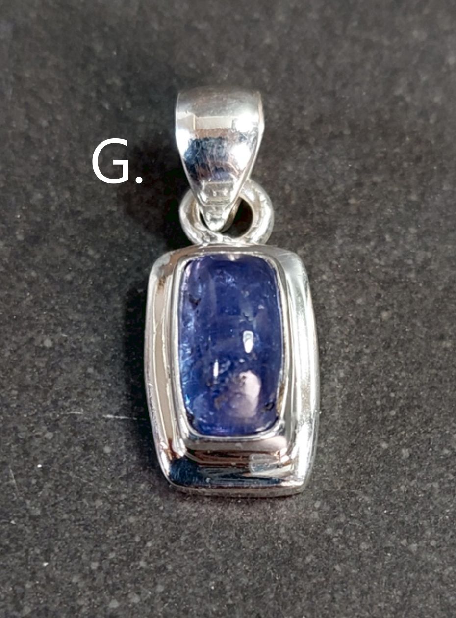 Tanzanit Hängen Cabochon i Äkta Silver - 8
