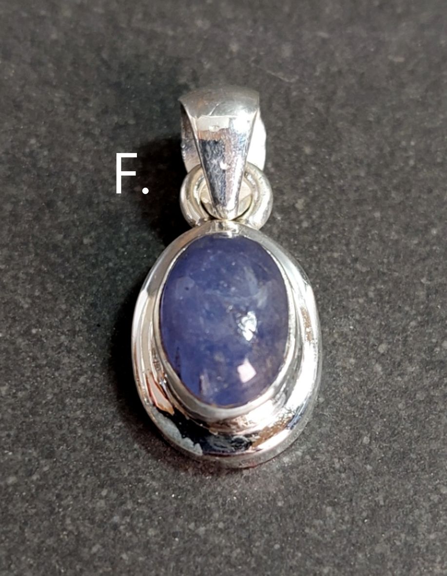 Tanzanit Hängen Cabochon i Äkta Silver - 7