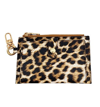 Card Holder Coin Zip Purse, Leo Brown- IN Sunny Mood