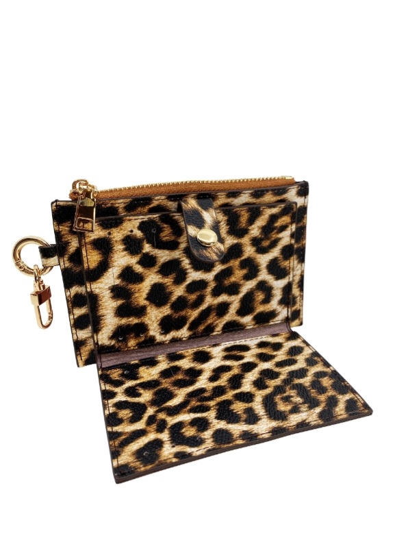 Card Holder Coin Zip Purse, Leo Brown- IN Sunny Mood - 2