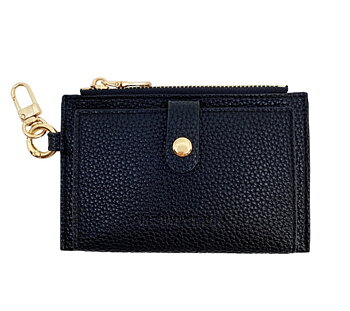 Card Holder Coin Zip Purse, Black- In Sunny Mood