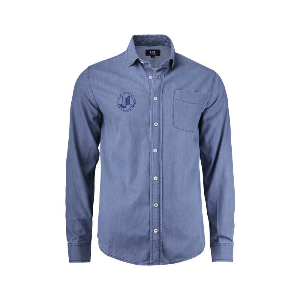 Denimskjorta Blå Herr/Dam med brodyr