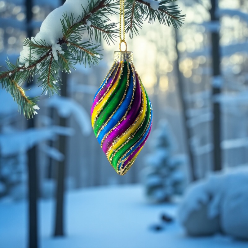 Weihnachtskugel Twist top Rainbow - 3