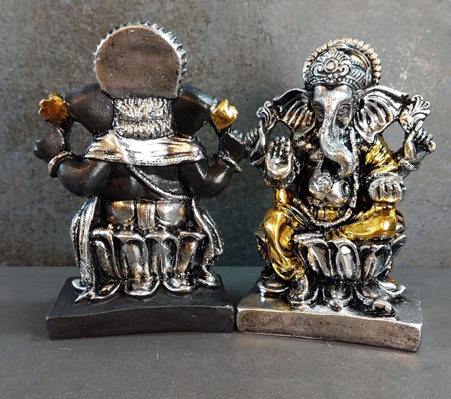 Ganesha på Lotus Staty - 17 cm - 4