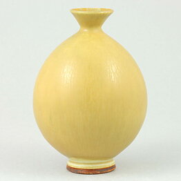Berndt Friberg (1971) Unique Yellow Haresfur Vase 11 cm