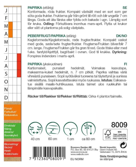8009  Weibulls Paprika KRAV Piquillo - 2