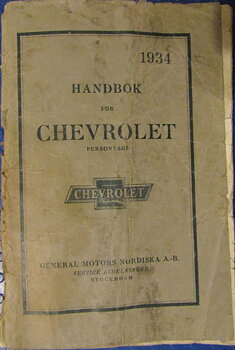 1934 Chevrolet Master & Standard Handbok  Svensk 1:a uppl.