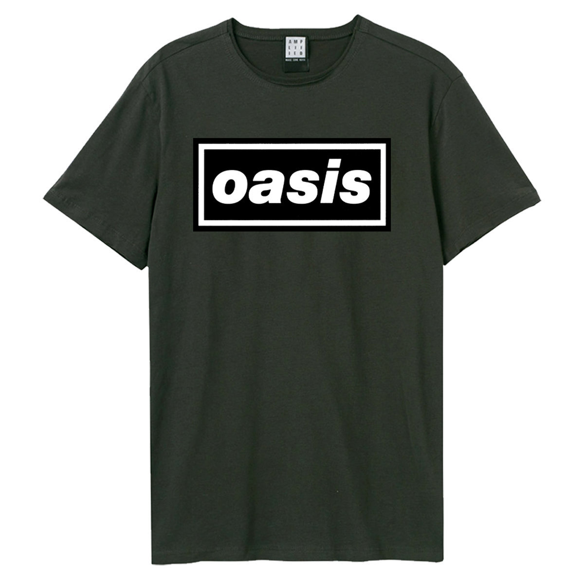 Oasis Logo Amplified Vintage Charcoal T-Shirt