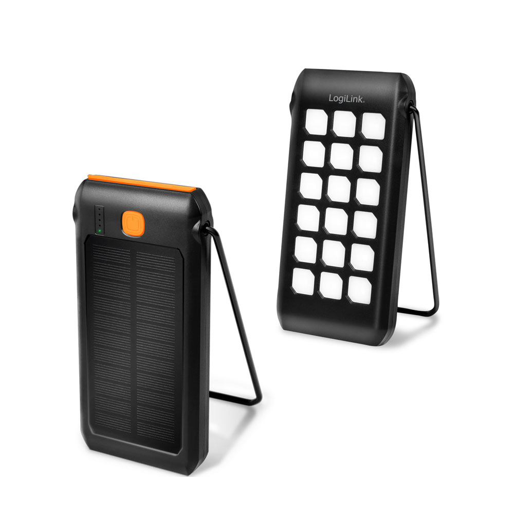 Powerbank med solcellspanel - LOGILINK Solar PowerBank 10000 - 3