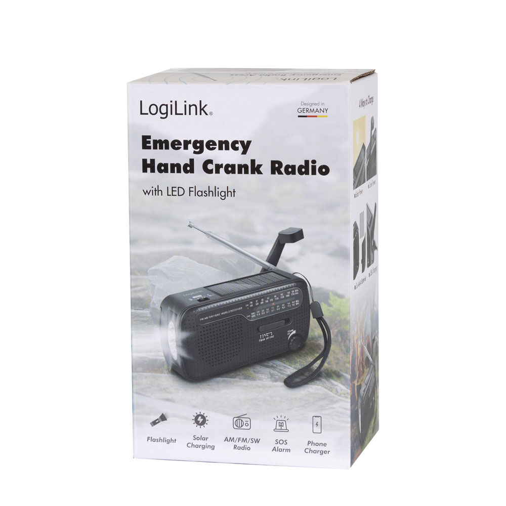 Nödradio - LOGILINK Emergency Hand Crank Radio - 8