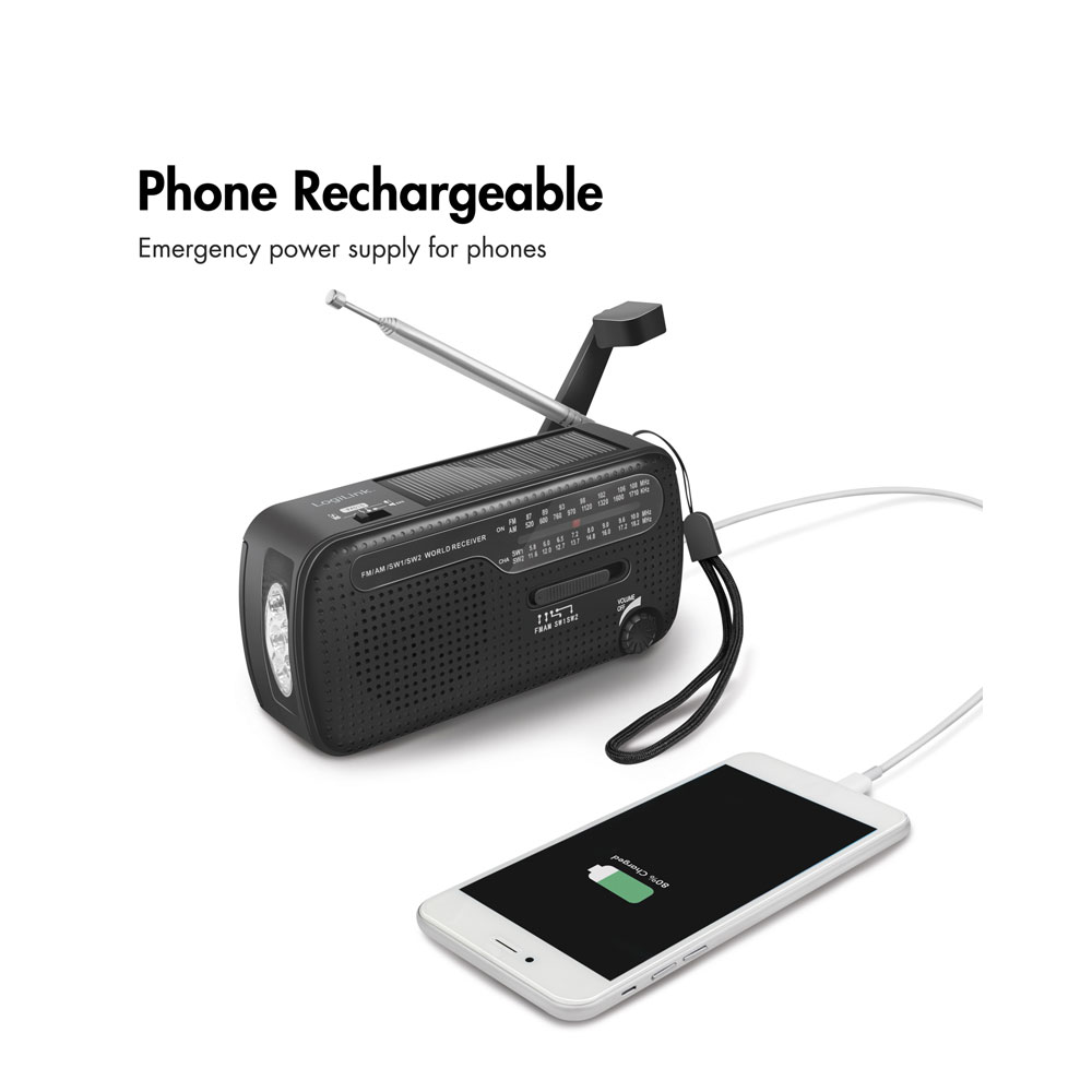 Nödradio - LOGILINK Emergency Hand Crank Radio - 5