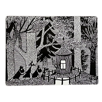Moomin Table Mat (with felted back) - Cottage in the wood