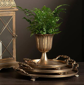 Fat guld med handtag Lantlig stil shabby chic Gårdsromantik