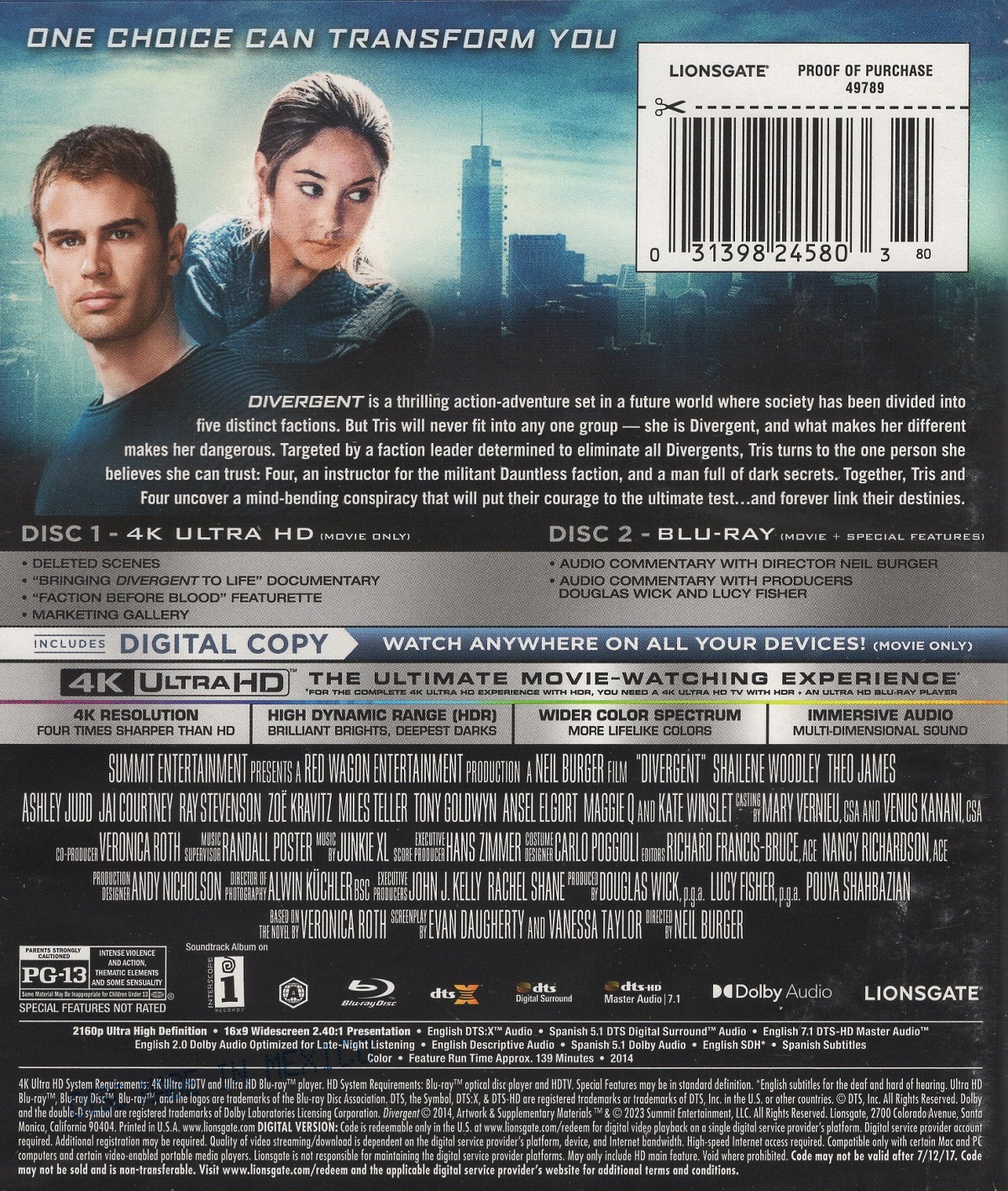 Divergent (ej svensk text) (4K Ultra HD + Blu-ray) - 2