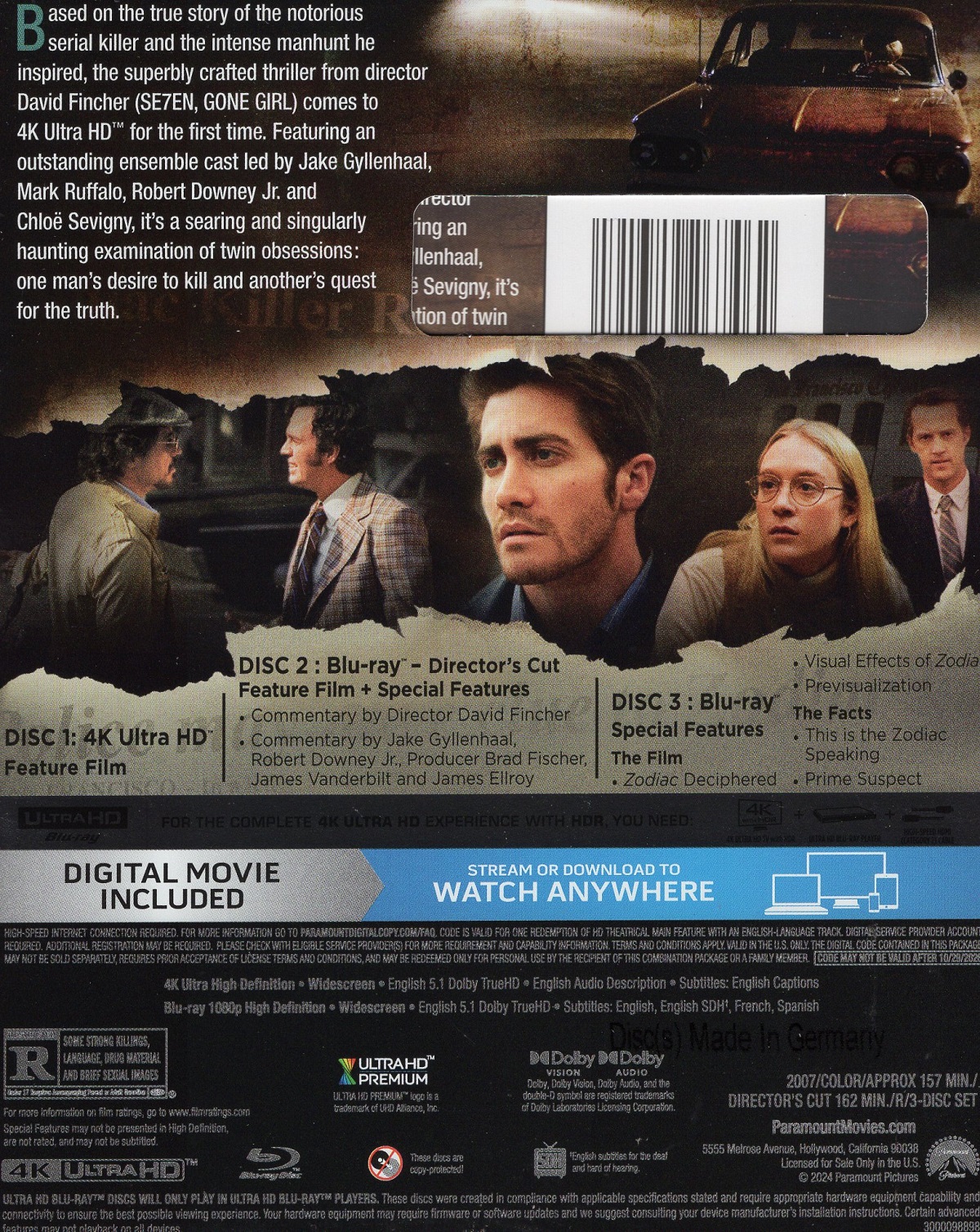 Zodiac (ej svensk text) (4K Ultra HD + Blu-ray) - 2